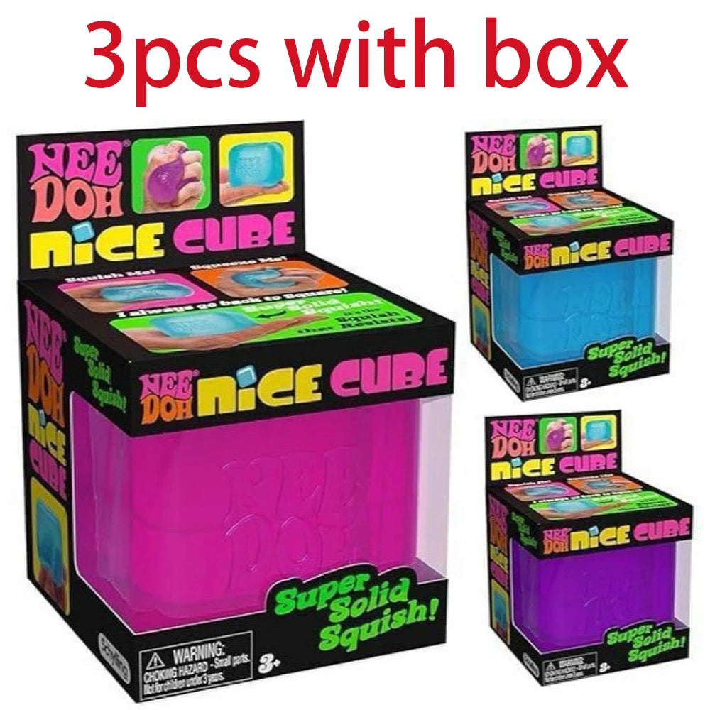 Schylling Needoh Nice Cube Sensory Stress Reliever Multiple Styles Fidget Tool for Anxiety  Focus Desk Sensory Cube for Adults