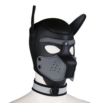 Party Masks Pup Puppy Play Dog Hood Sexy Neck Collar BDSM Bondage Kit Cosplay Full Head Ears Halloween Mask Sex Toy For Couples