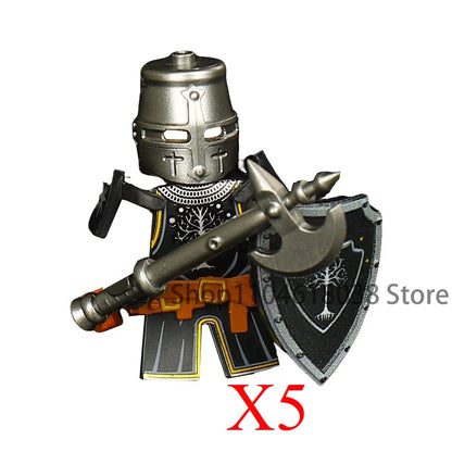 Green Dragon Raven Knights Shield Action Figures MOC Medieval Ancient Knights Scene Building Block Creative Toys for Children