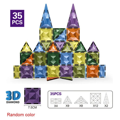 7.5cm Magnetic Building Blocks Construction Set Magnet Tiles Children's Toys Creative Architect Toys Children's Gifts