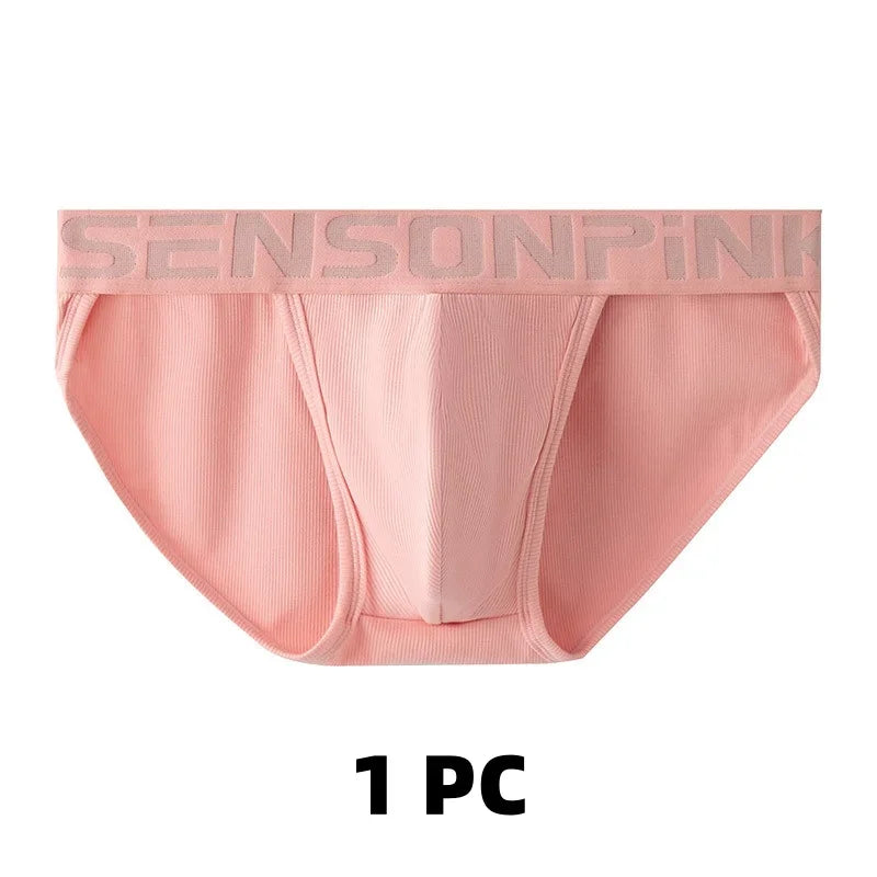 1/2/3 PCS Men's Underwear Mens Breathable Thread Modal Panties Breathable Skin Friendly Mid Rise High Fork Solid Color Briefs
