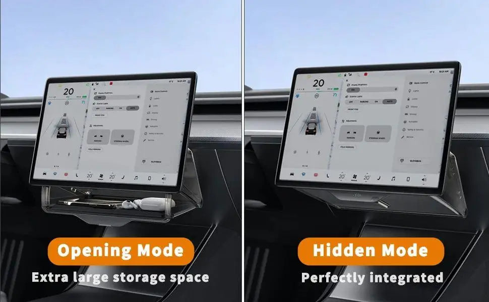 TEEQ Center Under Screen Storage For Tesla Model 3 Highland Model Y Tray Storage Box Behind The Screen Storage Box Accessories