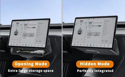 TEEQ Center Under Screen Storage For Tesla Model 3 Highland Model Y Tray Storage Box Behind The Screen Storage Box Accessories