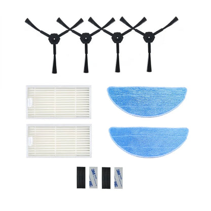 HEPA Filter Side Brush Mop Pads For ILIFE V5s Pro, V5s, V5, V3s Pro, V3s, V3, V50 V55 Robot Vacuum Cleaner, For ZACO V5sPro