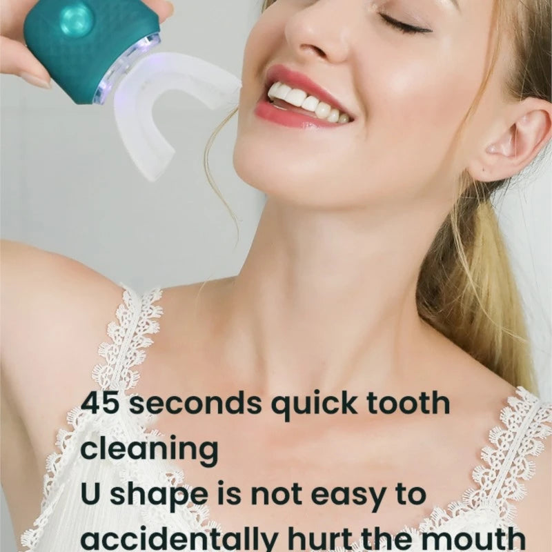 Adult U-shaped Automatic Toothbrush 360° Full Mouth Whitening Wireless Charging Waterproof Brush Ultrasonic Electric Toothbrush