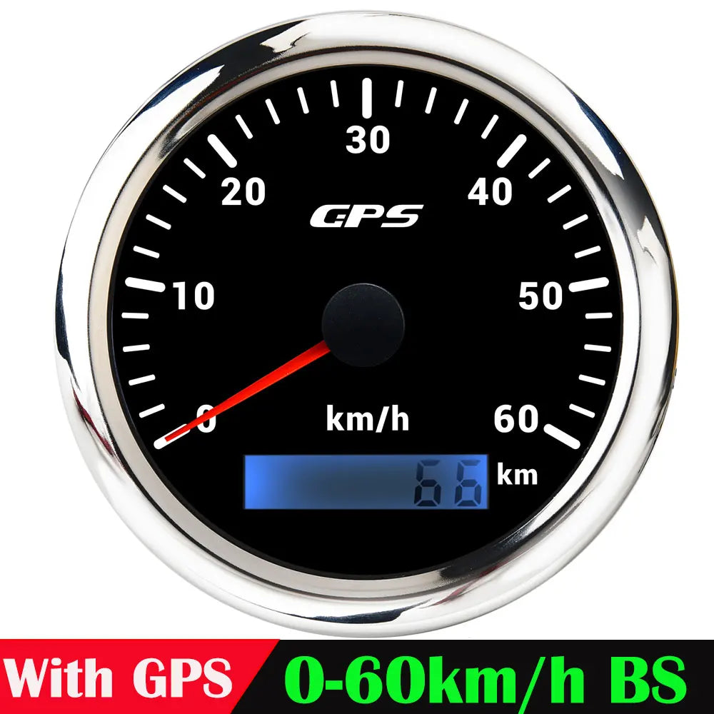 A 85MM GPS Speedometer For Motorcycle Marine Boat 30~200 Kmh Boat Car Truck Speed Gauge Meter With GPS Antenna 7 Color Backlight