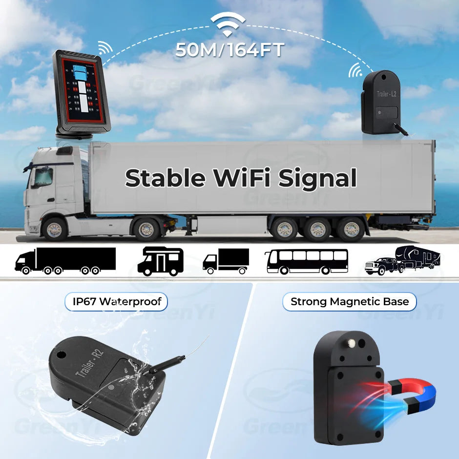 Truck Wheel Hub Temperature Wireless Thermometer Monitoring Truck Trailer Universal Wheel Hub Monitor Brake Real-time Monitoring