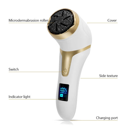 Rechargeable Electric Foot Rasp Electric Pedicure Foot Sander IPX7 Waterproof Grinding Heads to Eliminate Feet Dead Skin