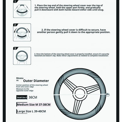 Elastic Carbon Fiber Leather Steering Wheel Cover Universal 36-40cm No Inner Ring Anti-slip Car Handle Protector 4 Seasons