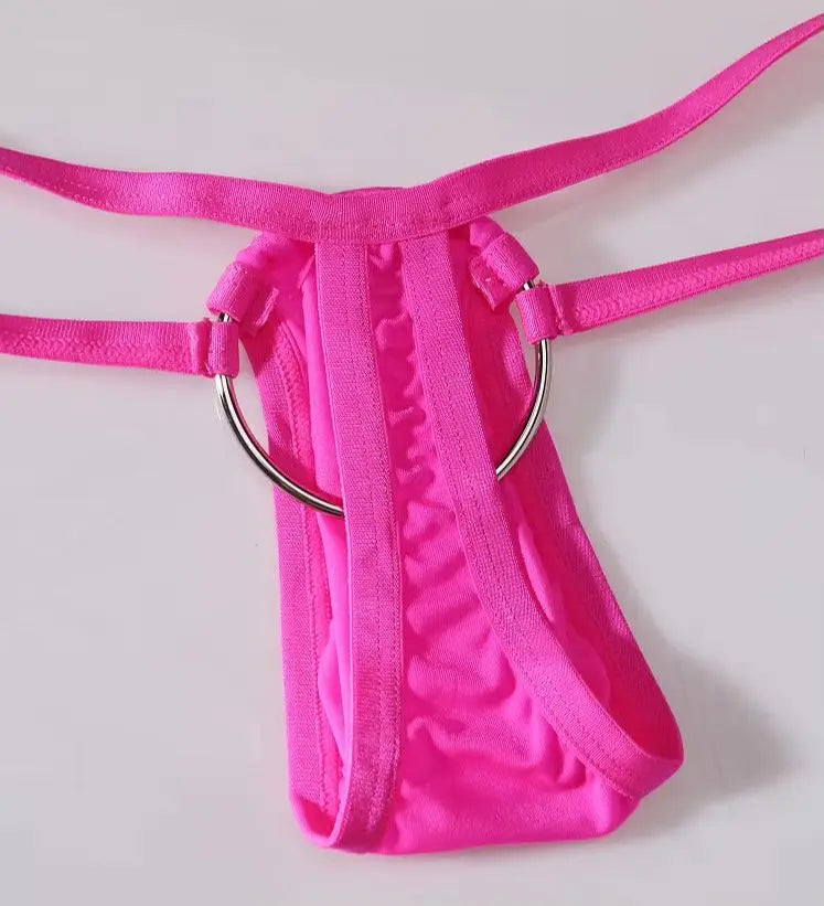 Men's Thongs Underwear Cock Ring Sissy Panties Temperament Sexy Bikini Seamless Penis Ring Perspective Lingeries