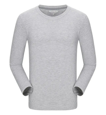 Custom logo cotton t-shirt Spring/autumn men T-shirt home men's long sleeved O-neck solid color casual T-shirts USA size XS-2XL