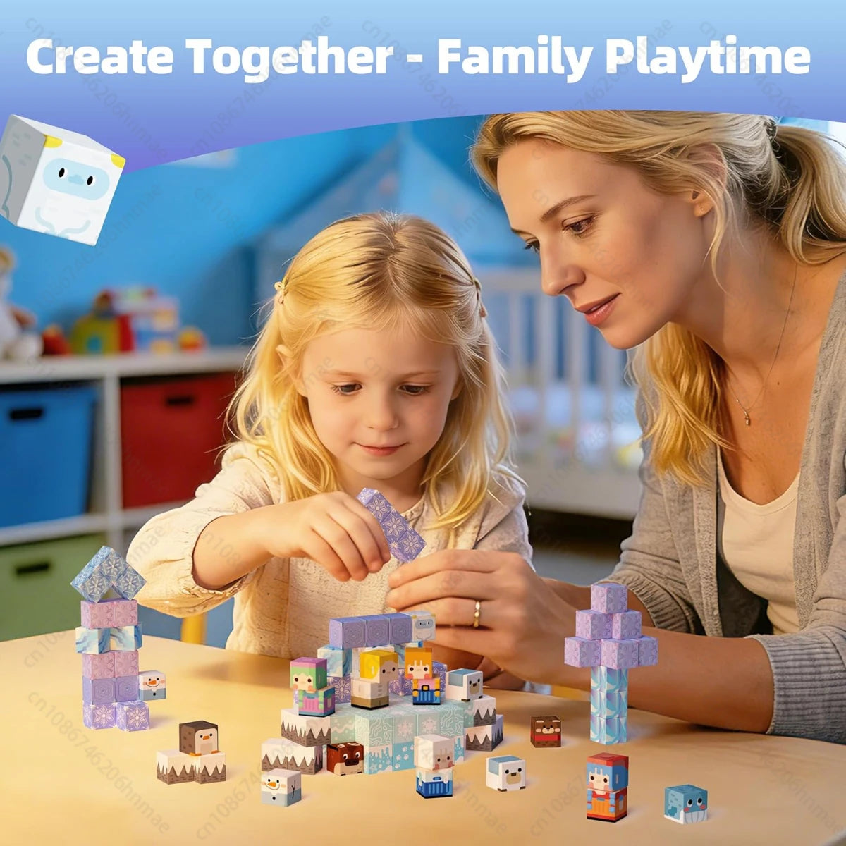 Magnetic Building Blocks New Mine World Magnetic Snow Ice Castle Construction Brick Cube STEM Boy Girl Children Toy Set Gift