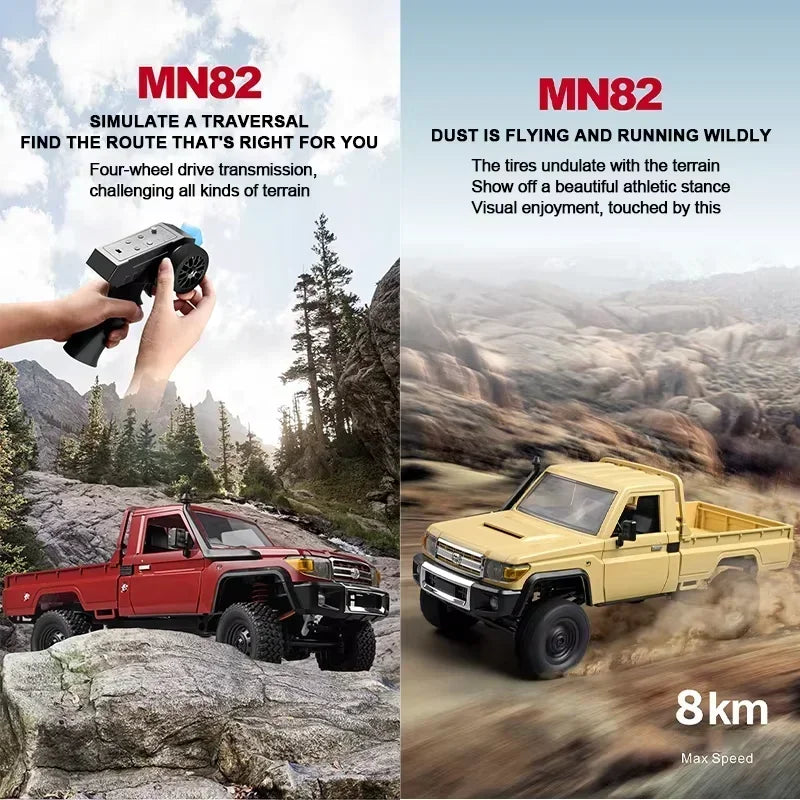 ZWN MN82 MN82PRO MN82S MN82T 1:12 RC Car With LED Lights 2.4G Professional 4WD Remote Control Pickup RC Truck Mode for Kid Gift