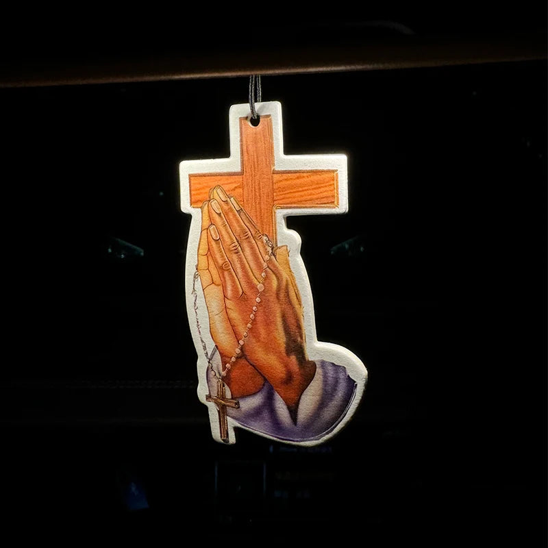 Sincere Prayer, Cross Hilton (Hotel Fragrance) Natural Essential Oil Car Air Freshener |   Long-Lasting 90 Days Hanging Card |   Heatproof & Alcohol-Free |   Safe