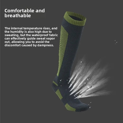 Men's Waterproof Knee-High Hiking Socks – Breathable Anti-Slip Outdoor Crew Socks for Trekking, Camping,Fishing Wet Terrain