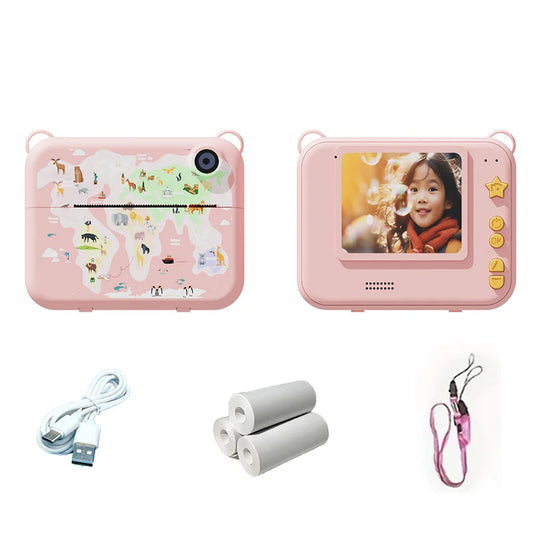 Kids Instant Print Camera 1080p High-Definition Dual Camera 1500 mAh High-Capacity Battery, 10x Zoom, Gift for 4+ Year-Old Kids