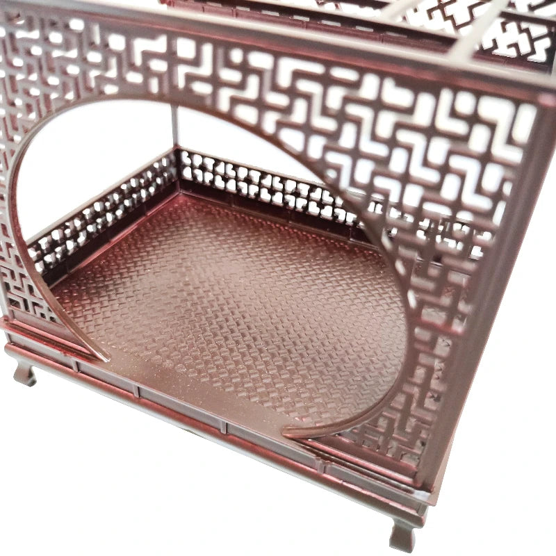 1pc 1:25 Doll Bed Chinese Dollhouse Bedroom Furniture Miniature Accessories for Model House Decoration Craft Construction Kit