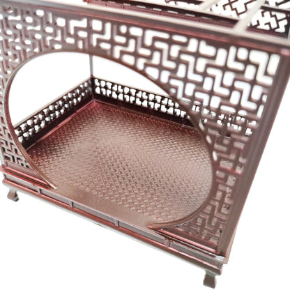 1pc 1:25 Doll Bed Chinese Dollhouse Bedroom Furniture Miniature Accessories for Model House Decoration Craft Construction Kit