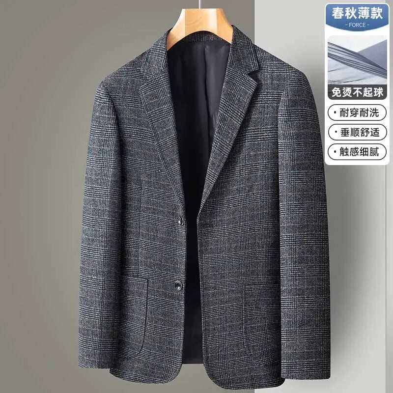 2025 New Business Dinner Gentleman Slim Gentleman Group Dress Fashion Men British Style Dress Best Man Plaid Plaid Plaid Blazer