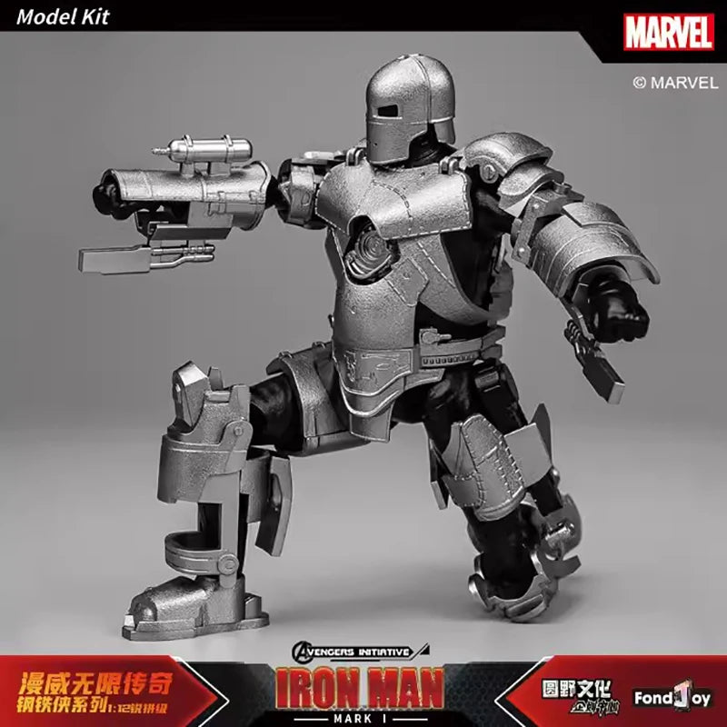 Fondjoy Marvel Iron Man MK1 Assemble Toy ABS Material First Generation Iron Man 1/12 Action Figures Toy Birthday Gifts for Boys