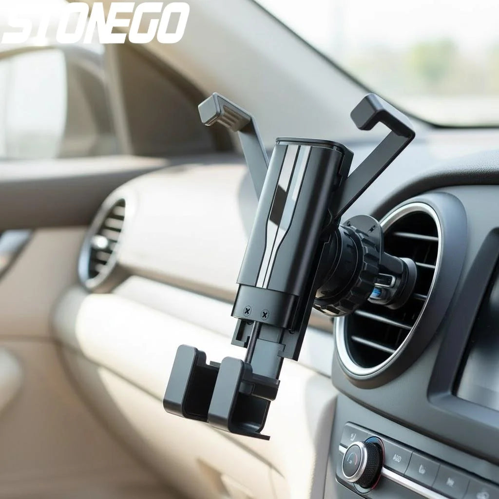 Hands Free Car Mount Phone Holder for Automobile Vehicle Adjustable Universal Car Phone Holder Compatible with Most Smartphones
