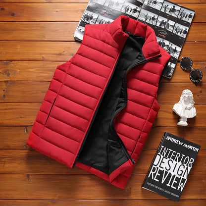Men's Down Cotton Sleeveless Vest Autumn Winter Korean Style Casual Trendy Warm Waistcoat Jacket