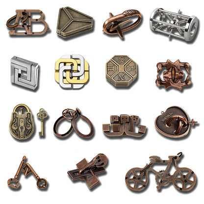 Lock Puzzles Classic IQ Metal Brain teaser Magic Baffling Puzzles Game Toys For Children Adults Funny Gifts Metal Puzzle