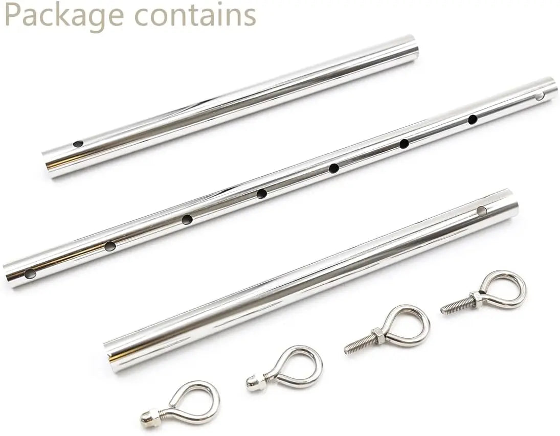 Adjustable Stainless Steel Spreader Bar Set Padded Leather  Kit Adjustable Collar Handcuffs Ankle Cuffs Restraints BDSM Adult