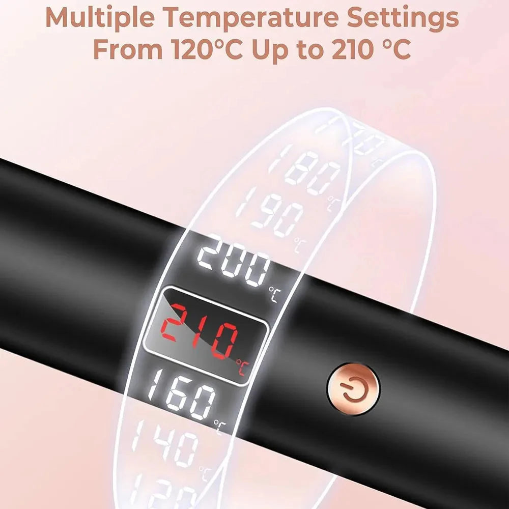 TINSOL 3-in-1 Ion Curling and Straightening Iron Professional Curling Wand Heated Styling Comb Heat-Resistant Comb