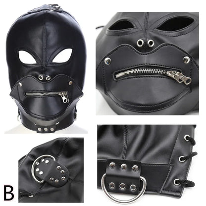 Head Mask BDSM Hood Restraint Strap Erotic Sex Toys For Woman Couples Bondage Set Mouth Gag Ball Slave Adult Game Sex Products