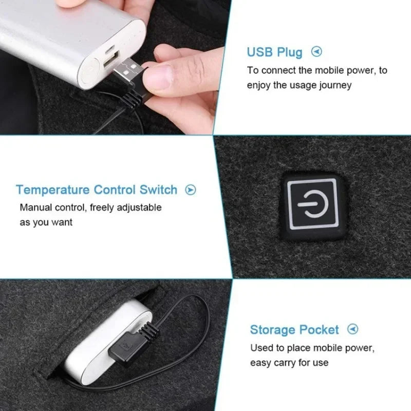 Graphene Heat Coat Winter Heated Vest for Men Women Electric Heated Jackets USB Heating Padded Jacket Keep Warm Vest