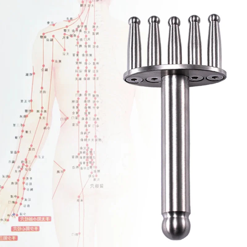 Five-pronged round head Magnetic Fork Magnetic Point Meridian Massage Stick To Dredge Lymphatic Muscle Relaxation
