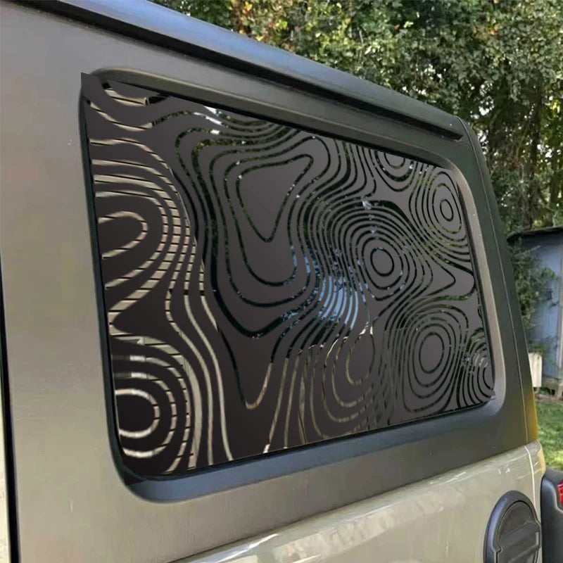 Topography Map A Pair Car Sticker for Triangular Window Decoration Universal All Vehicles Accessories PVC Waterproof Vinyl Decal