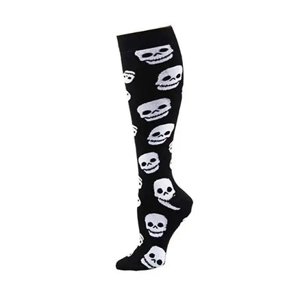 Sport Compression Stockings Funny Pattern Halloween ballon Dot Leg Pressure Running Cycling Multi Color Compress Socks