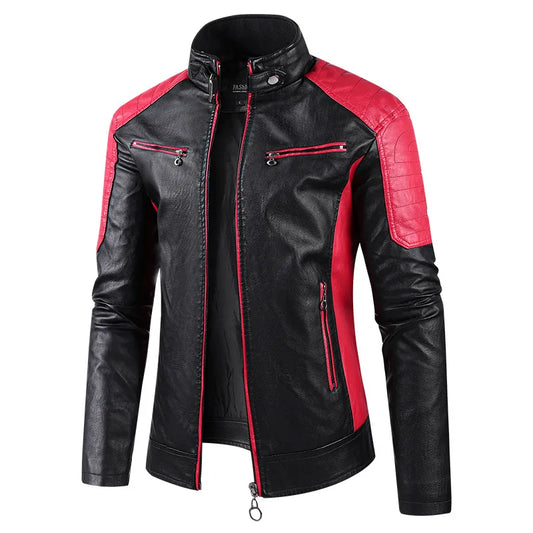 Trendy Men Slim Motorcycle Leather Jackets Casual PU Leather Coats Quality Male Stand Collar Leather Jaquetas Jackets And Coats