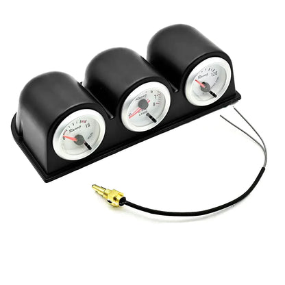 7 Colors Adjustable 52mm Gauge 3 in 1 Gauge Kit Voltmeter Water Temp Gauge Tachometer High Quality Gauges for Cars Trucks