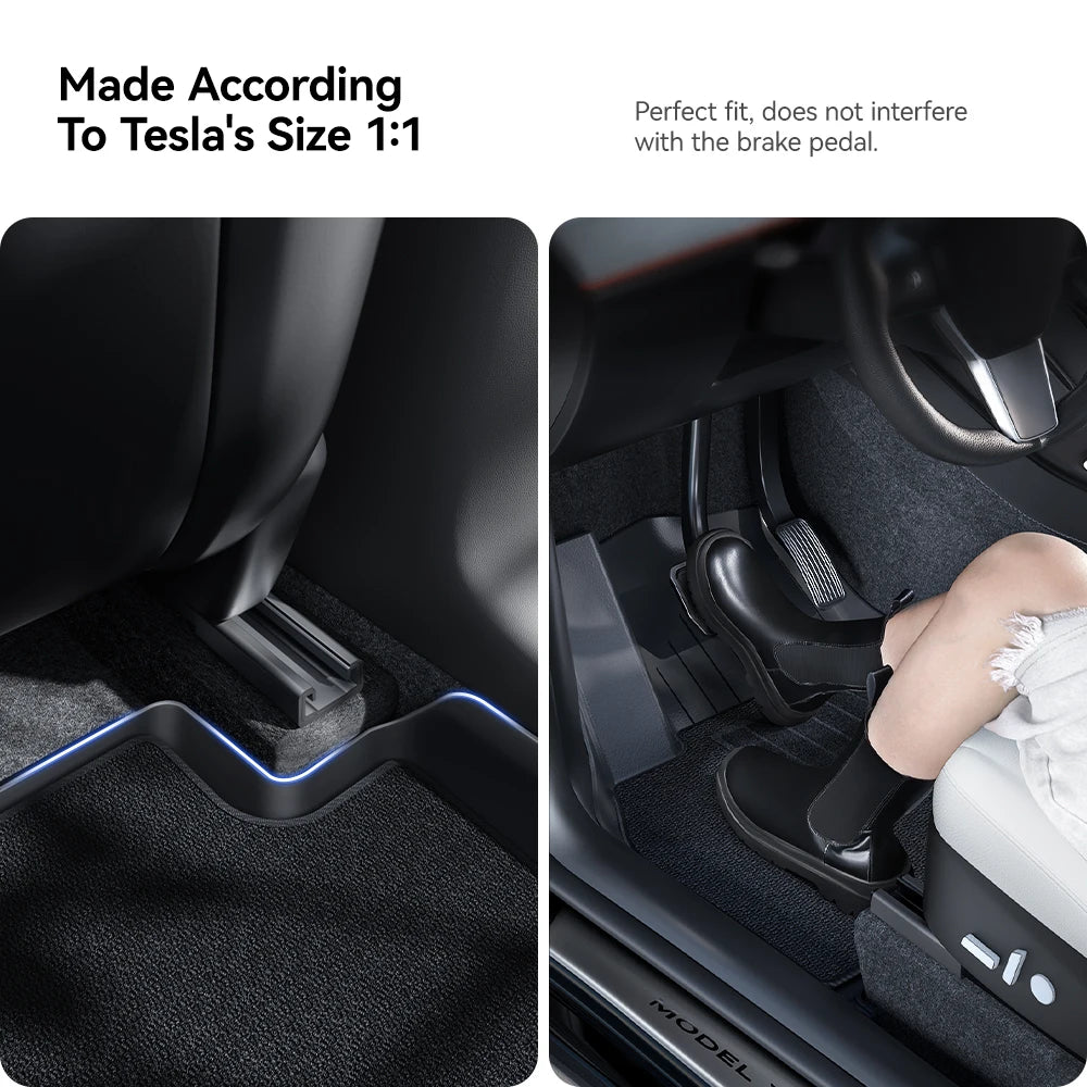 YZ TPE Foot Pad For Tesla Model Y Juniper 2025 Right Rudder floor Liner Fully Surrounded Floor Mats Waterproof Non-Slip Carpet
