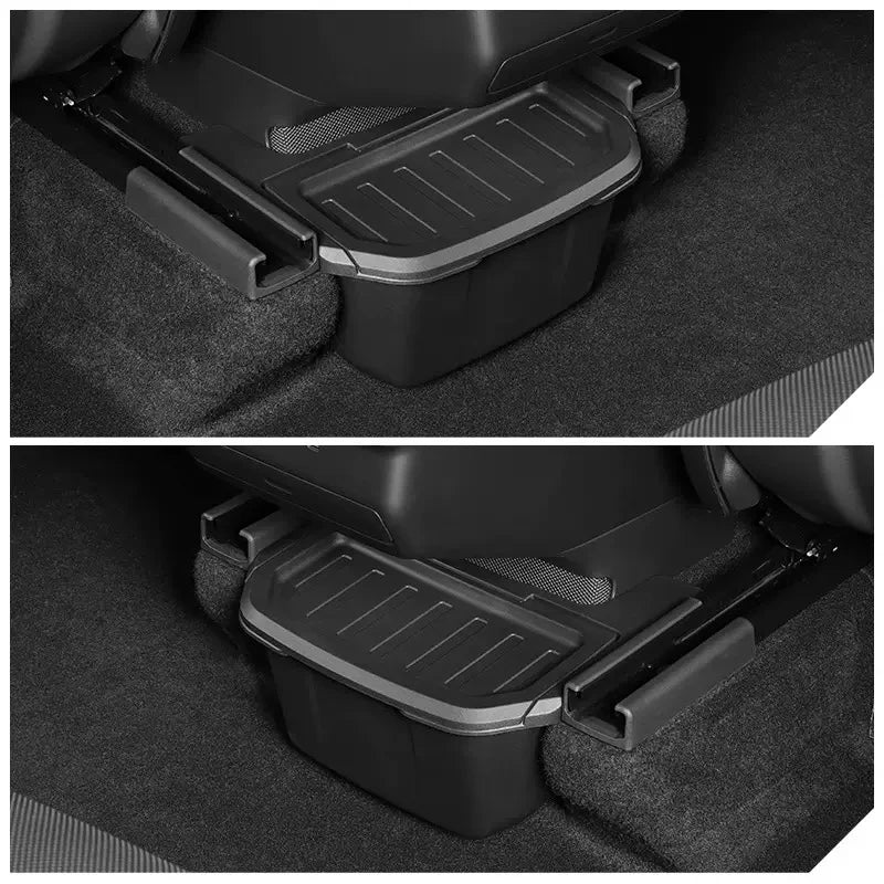 For Tesla Model YL Six Seats 2026 Rear Seat Storage Box Under Air Vent Storage Case Trash Can Organizer Car Interior Accessories