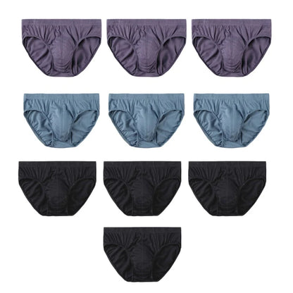 10Pcs/Lot Men's Plus Size 100% Cotton Briefs Loose Breathable Comfortable Mid-Rise Underwear XL-5XL Lingerie Underpants