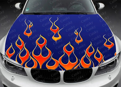 Car Accessories Hood Decal, Fire, Flame, Vinyl, Sticker, Graphic, Wrap Decals, Truck Graphic, Bonnet Sticky Paper, Skull, F150