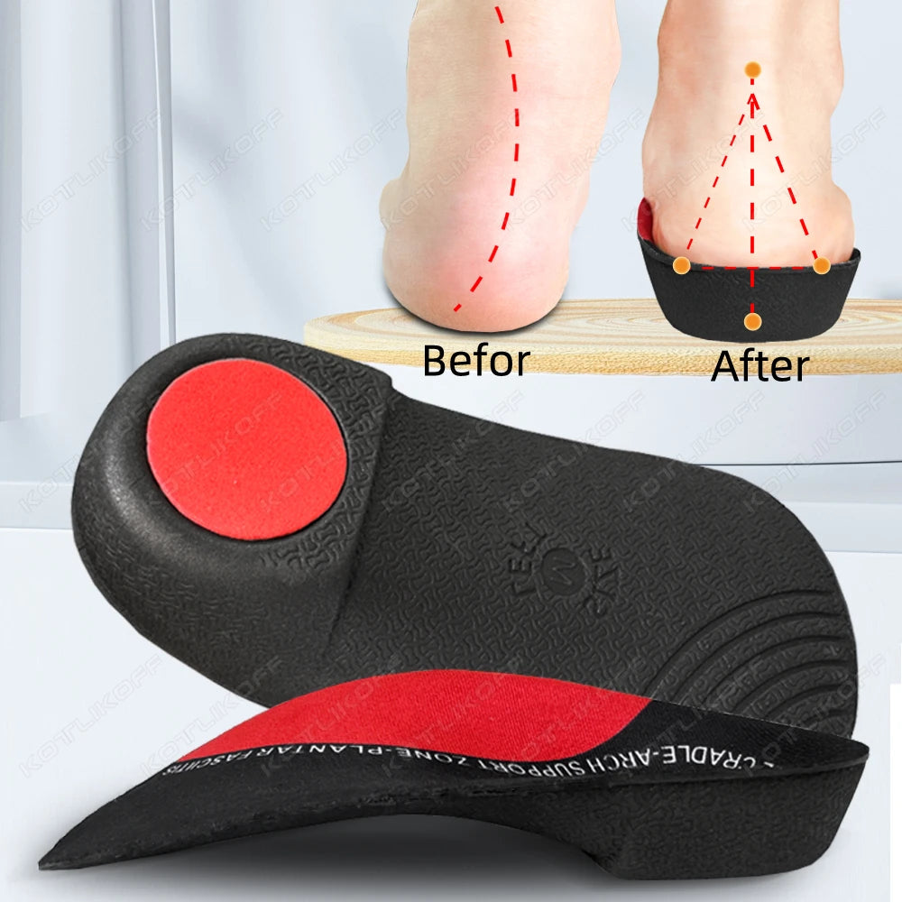 3/4 Flat Feet Insole Severe Orthotic Arch Support Insert Orthopedic Shoes Sole Pads Heel Pain Plantar Fasciitis Men Woman Unisex