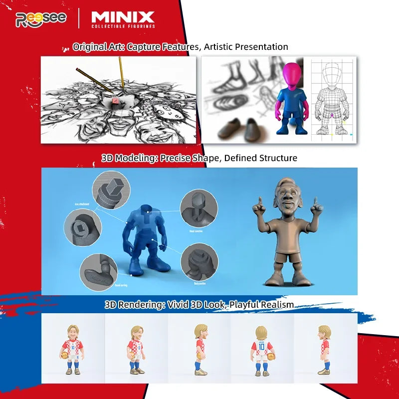 Luka Modrić Action Figure 12cm Croatia National Team Soccer Star MINIX Official Collectible Doll Football Fan Gift