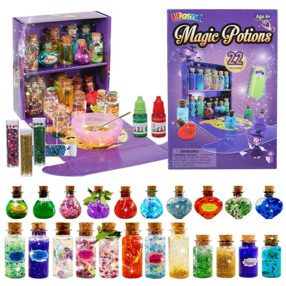 22/24 DIY Mixed Magic Fairy Potion Bottles Christmas Halloween Magical Color Changing Potions Art Craft Kit Birthday Gifts