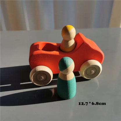 Wood Montessori Toys Rainbow Stacking Bridge Cars Matryoshka Dolls Forest Trees for Kids Educational Blocks Play