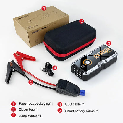 CEYYOR 12V 1200A Portable Jump Starter Car Battery,Booster Starting Device for 3.5L Petrol 2.0L Diesel Car For Auto Motorcycle