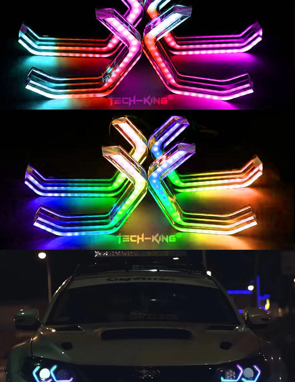 Car headlight Angel Eye F01 F02 F03 F04 RGB dynamic light LED side cover decorative light ring white light Yellow light RGBW