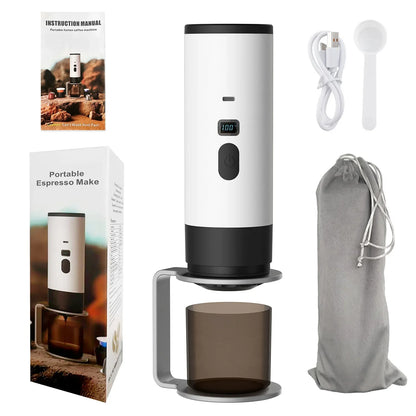 5 in 1 Coffee Machine Wireless Electric Portable Espresso Coffee Machine Camp Digital Display Capsule Powder Coffee Maker New