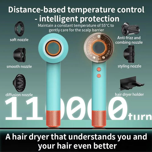Hair Dryer with Negative Ions for Hair Care, Silent, Fast Drying, Temperature Control, High-Speed, Huaqiangbei Strong Wind Hd16 Hair Dryer