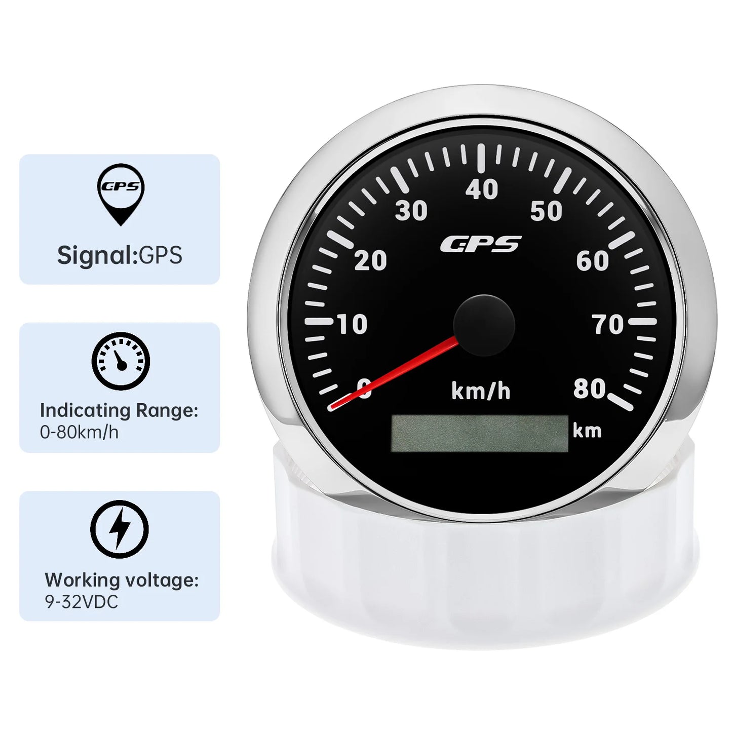 7 Color LED  30/60/80/120/200KMH 85MM GPS Speedometer Gauge with GPS Antenna For Motorcycle Boat Car Truck Speed Gauge 9-32V