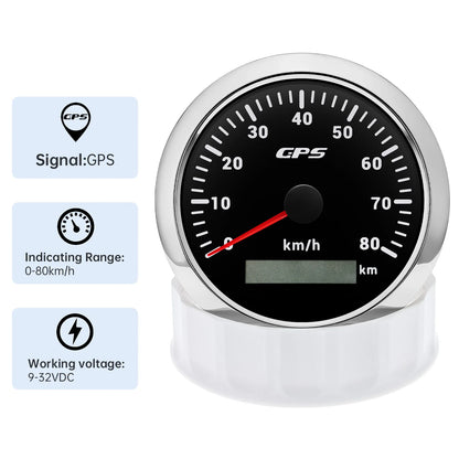 7 Color LED  30/60/80/120/200KMH 85MM GPS Speedometer Gauge with GPS Antenna For Motorcycle Boat Car Truck Speed Gauge 9-32V